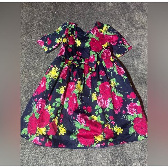 NWOT Janie and Jack $98 Black/Red Floral Dress ( 3T ) - Picture 3 of 9